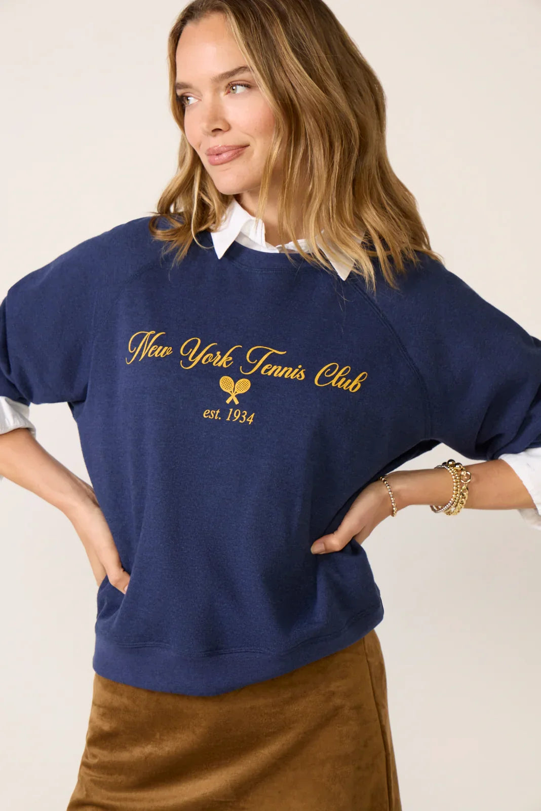 NYC Tennis Club Raglan Crew Sweatshirt