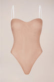 Strapless Bodysuit in Warm Peach