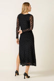 Brinley Mesh Polka Dot Midi Dress