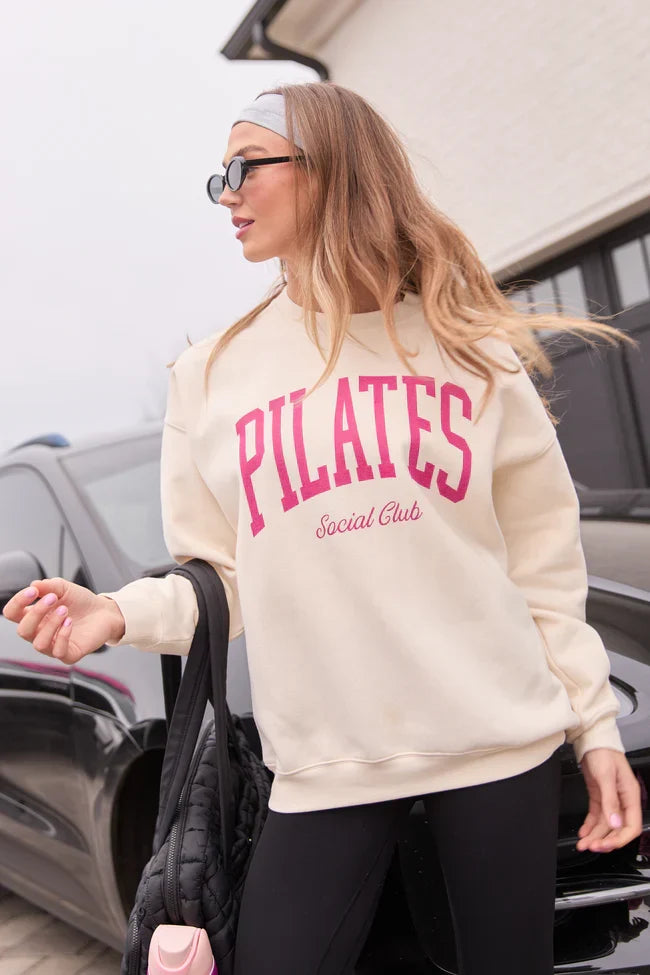 Pilates Cream Graphic Sweatshirt
