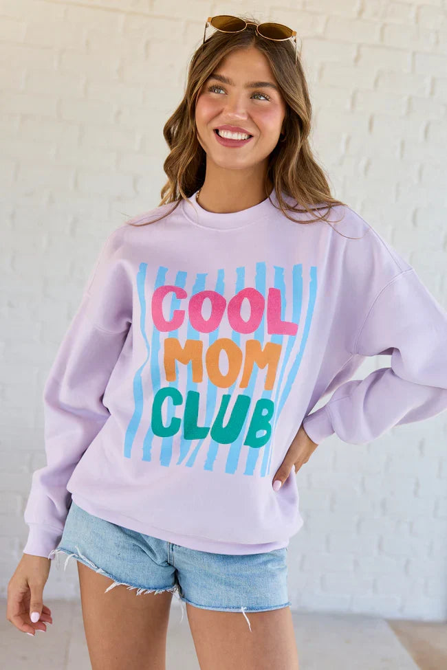 Cool Mom Club Purple Graphic Sweatshirt