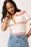 Giselle Textured Striped Polo