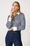 Julia Stripe Satin Shirt