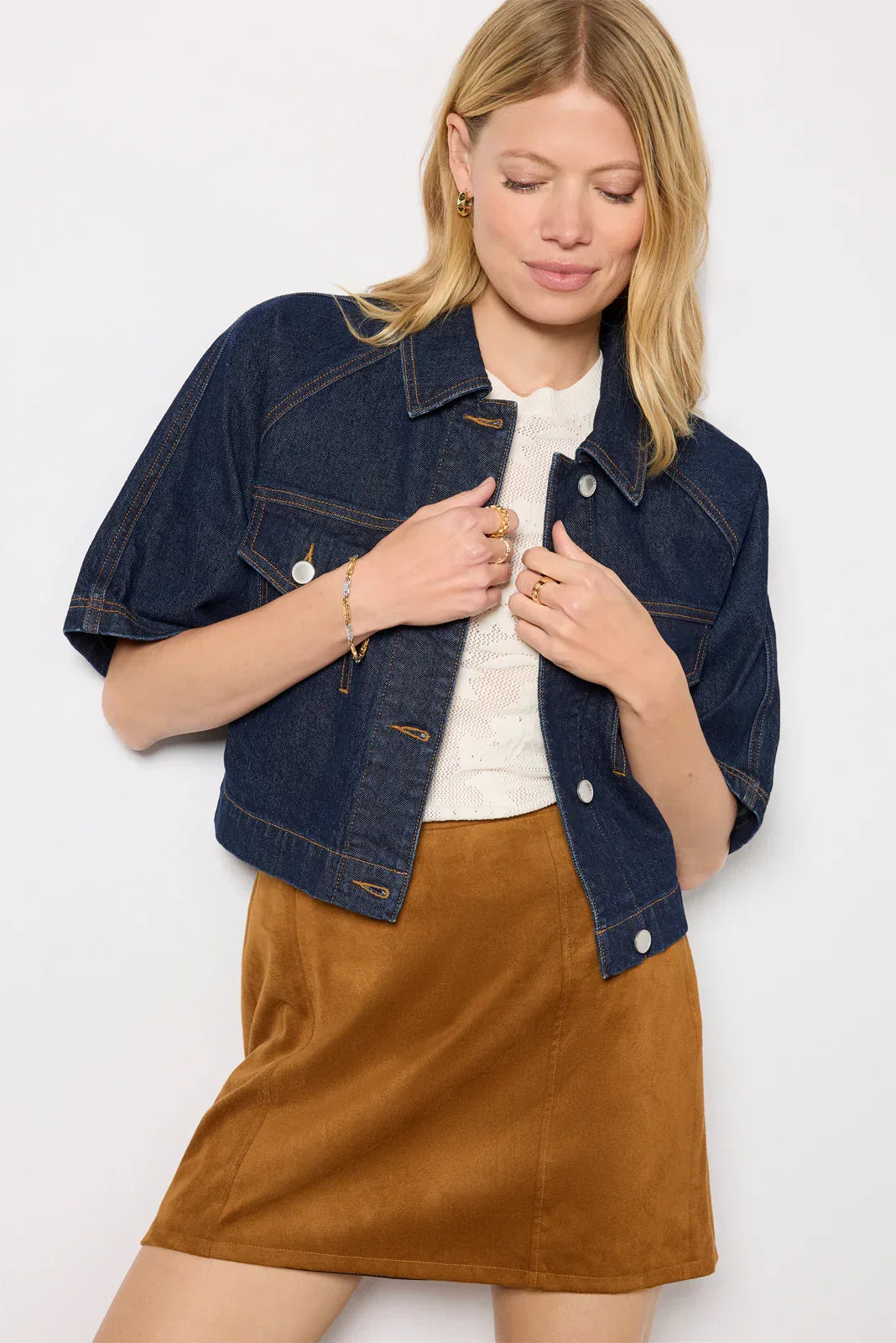 Short Sleeve Button Front Jacket