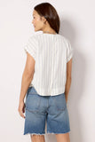 Button Back Stripe Top