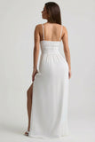 Shirred Camisole Maxi Dress in White