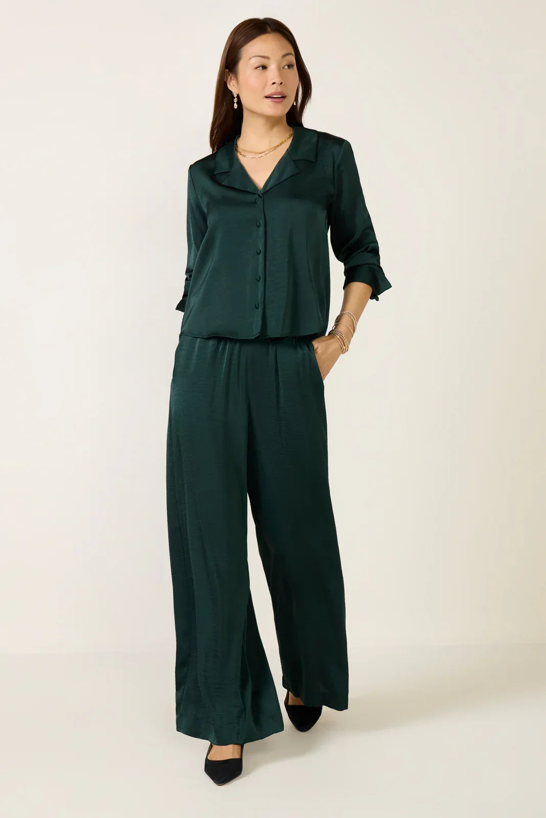 Isolde Wide Leg Satin Pant