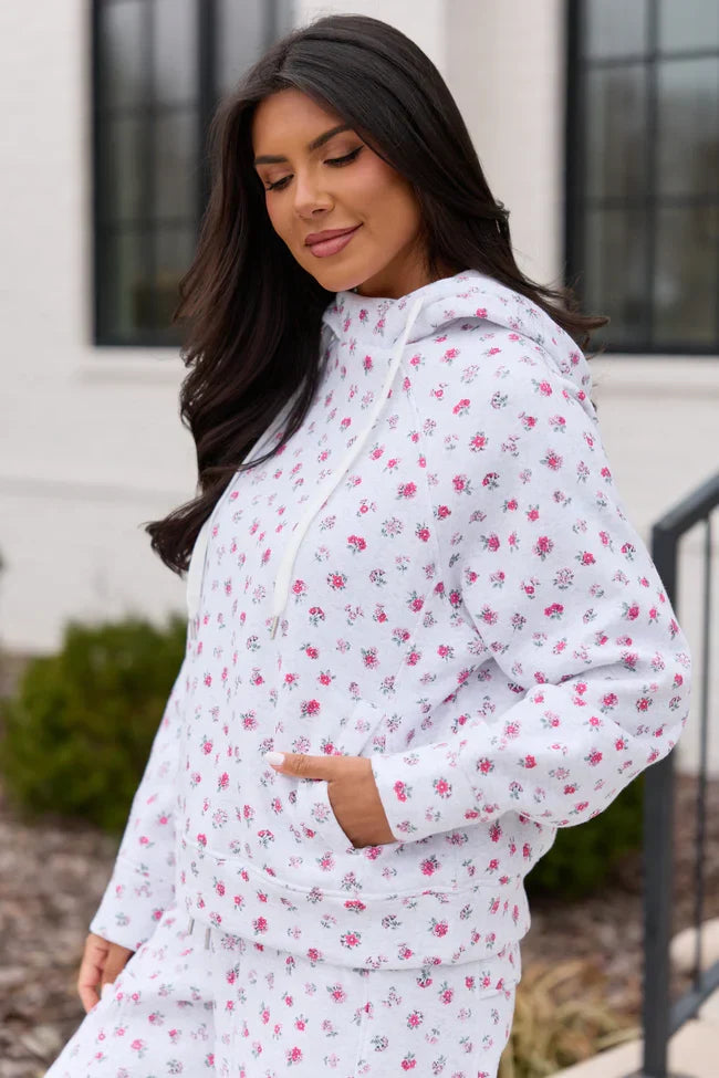 Jolie Pink Floral Hoodie