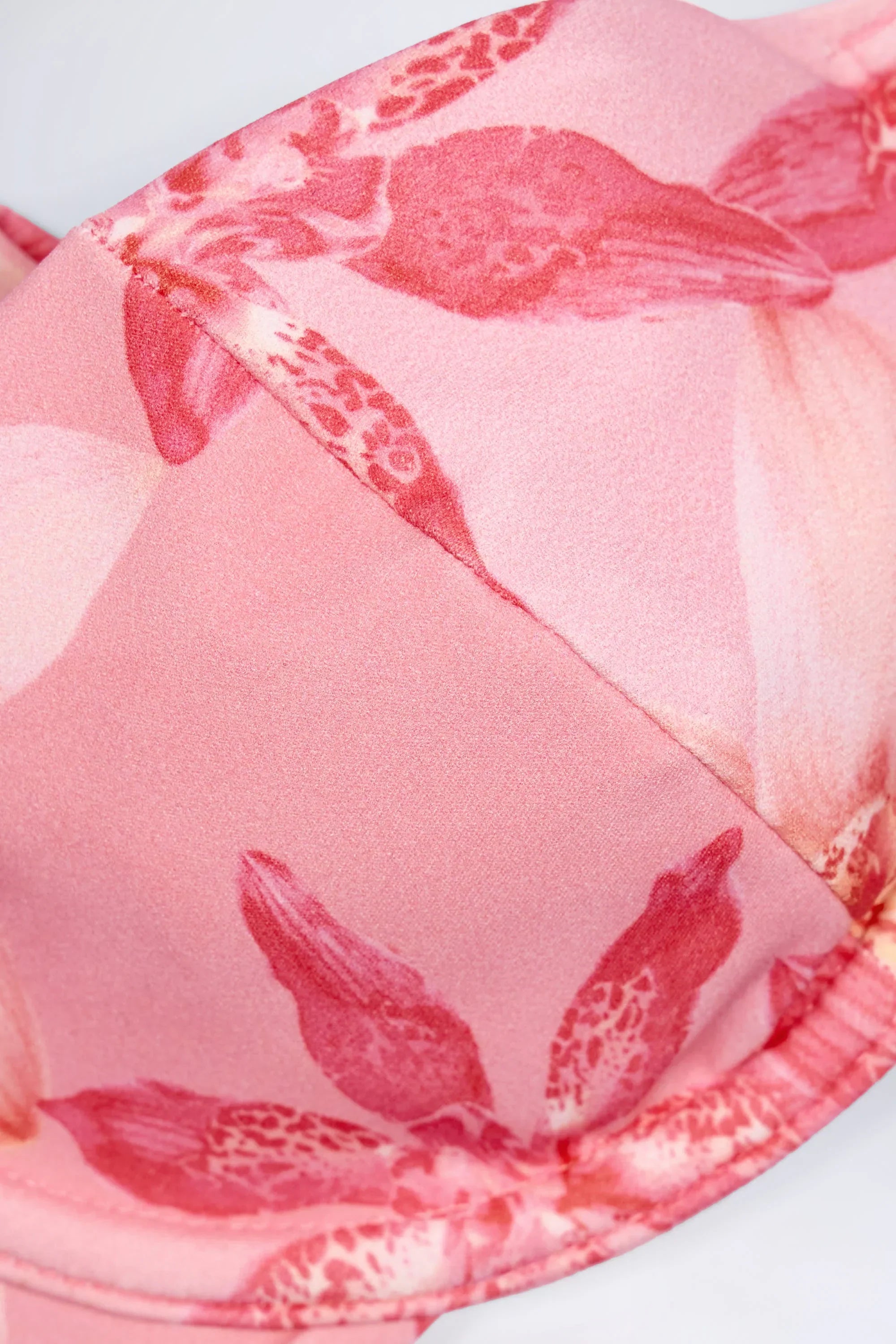 Underwired Balconette Bikini Top in Pink Orchid Print