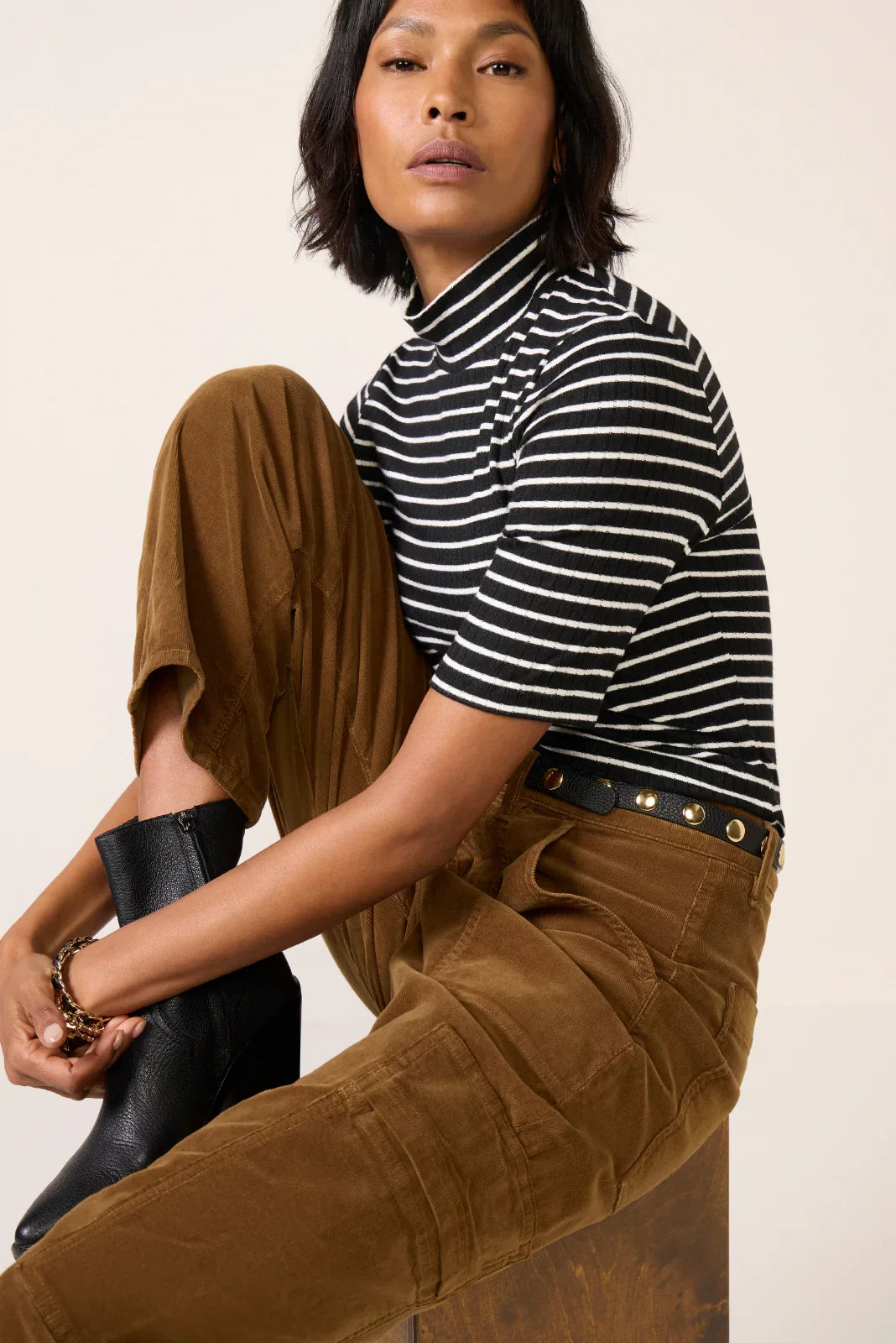 The Rib Knit Stripe Tee