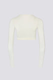 Soft Jersey Wrap Crop Top in White