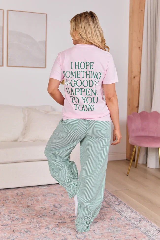 Good Things Happen Light Pink Graphic Tee