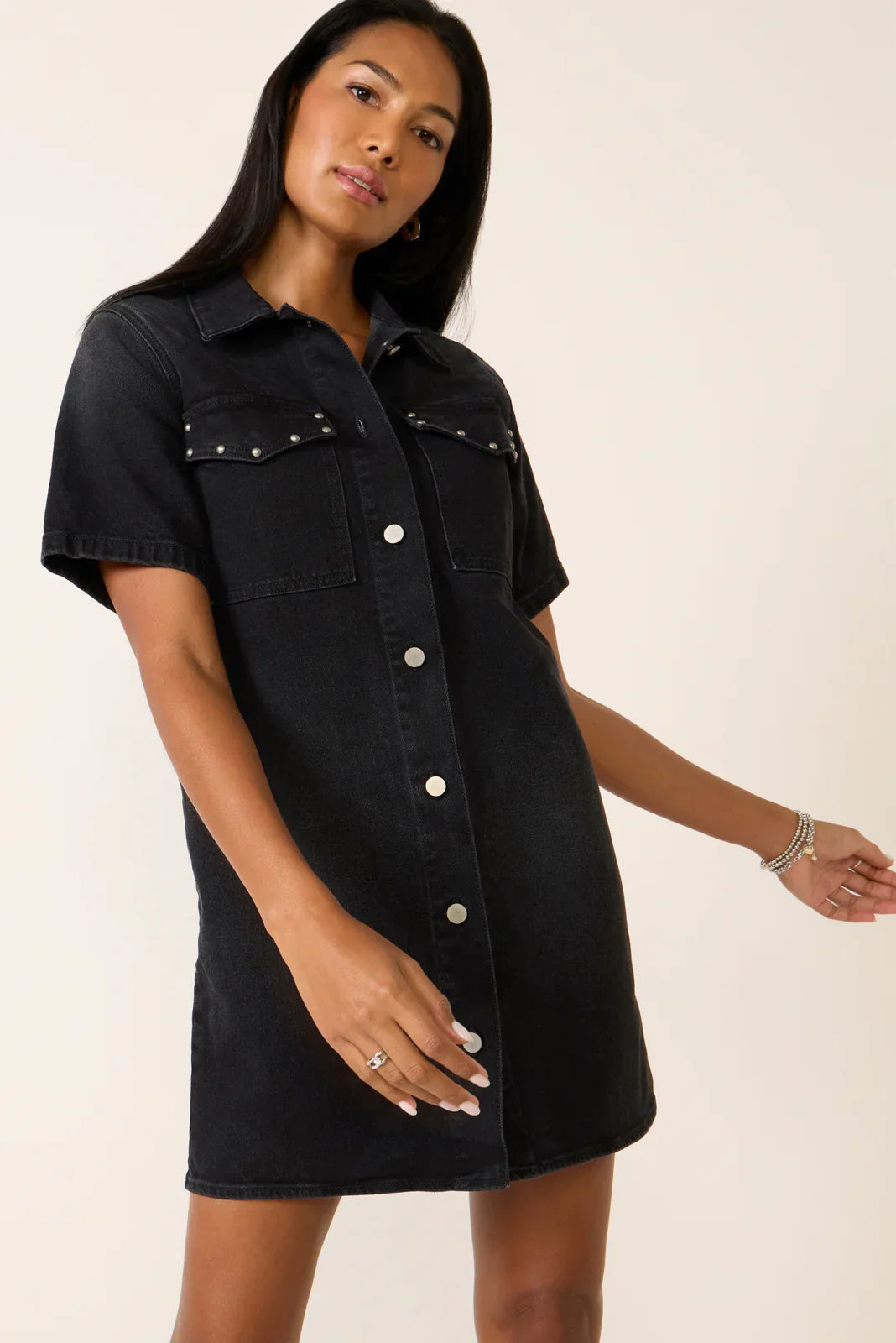 SS Studded Denim Dress